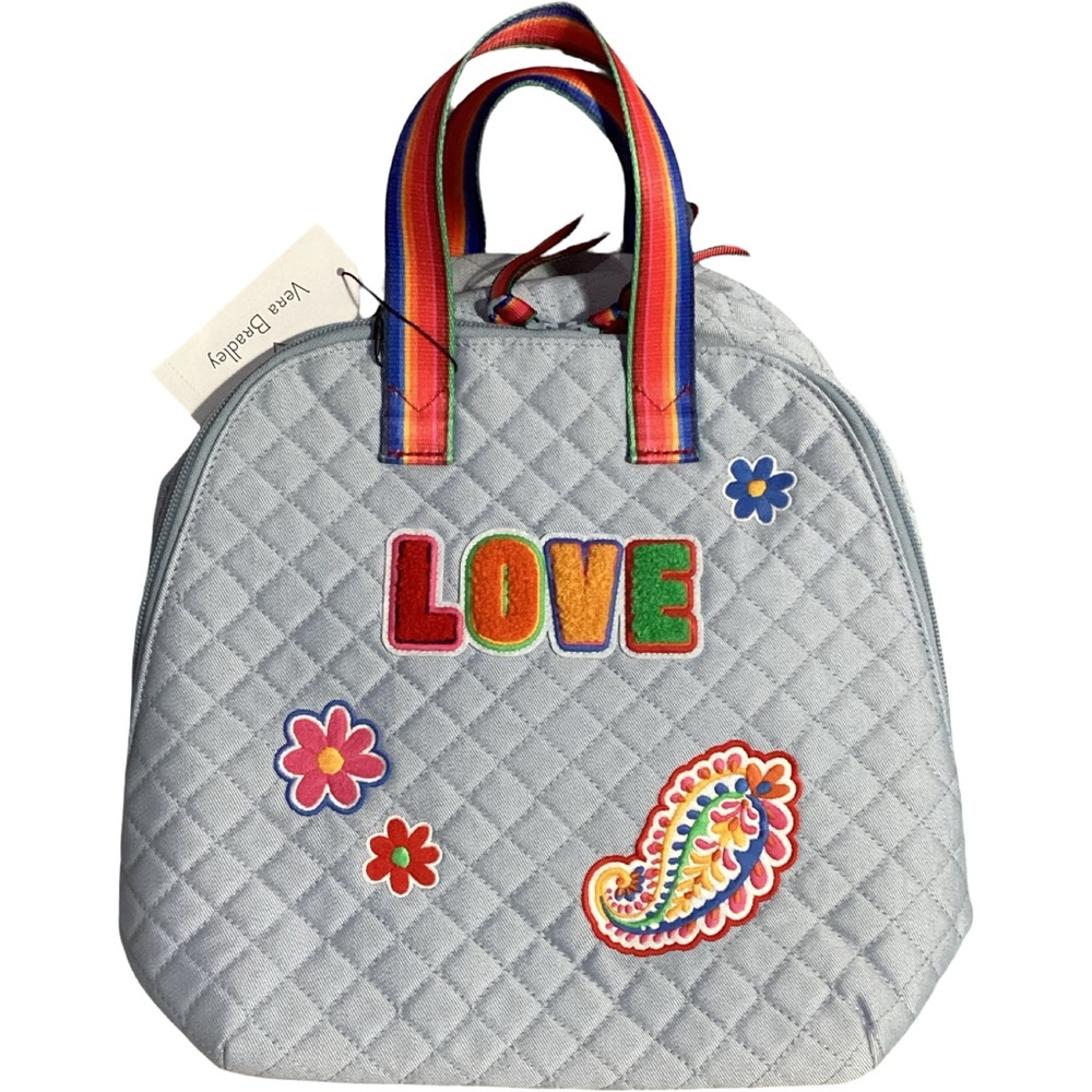Vera Bradley Mini Denim “LOVE” Totepack Pride Rainbow Bright Stripe NWT